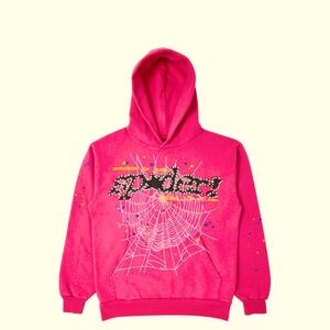 pink sp5der hoodie